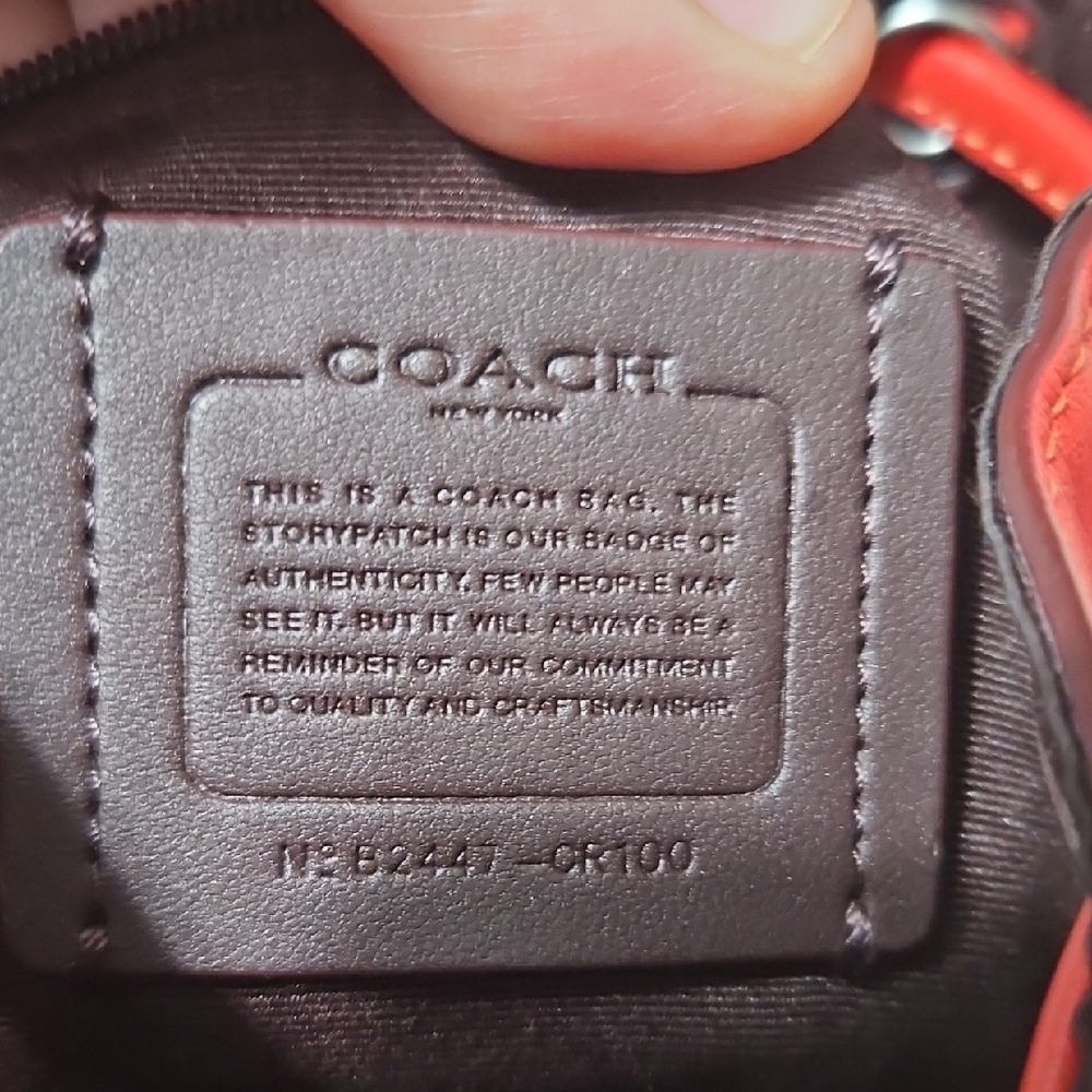 Coach Red Leather Drawstring Backpack - image 14